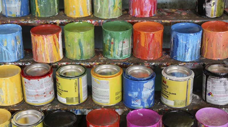 old paint cans